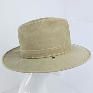 Henschel Hat Co. Tan Weathered Canvas Indiana Jones Australian Outback Fedora